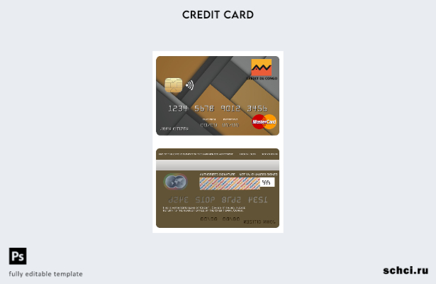 цифровая загрузка шаблона карты Mastercard банка Congo Credit